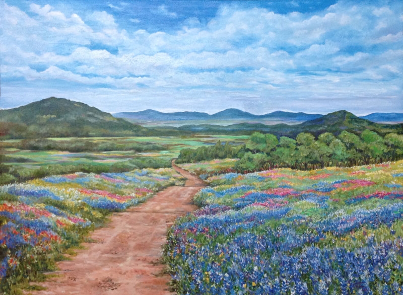 Texas Dirt Road by artist Luz Curran-Gartner